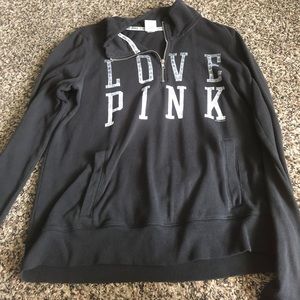 PINK half zip up sweater